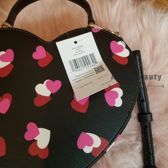 NWT Kate Spade Other Love Shack Flutter Hearts Printed Crossbody Black Multi - Picture 7 of 7